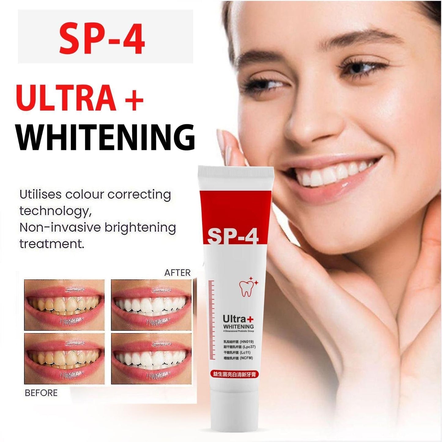 SP-4 Brightening & Stain Removing Probiotic Whitening Toothpaste (Pack of 2)