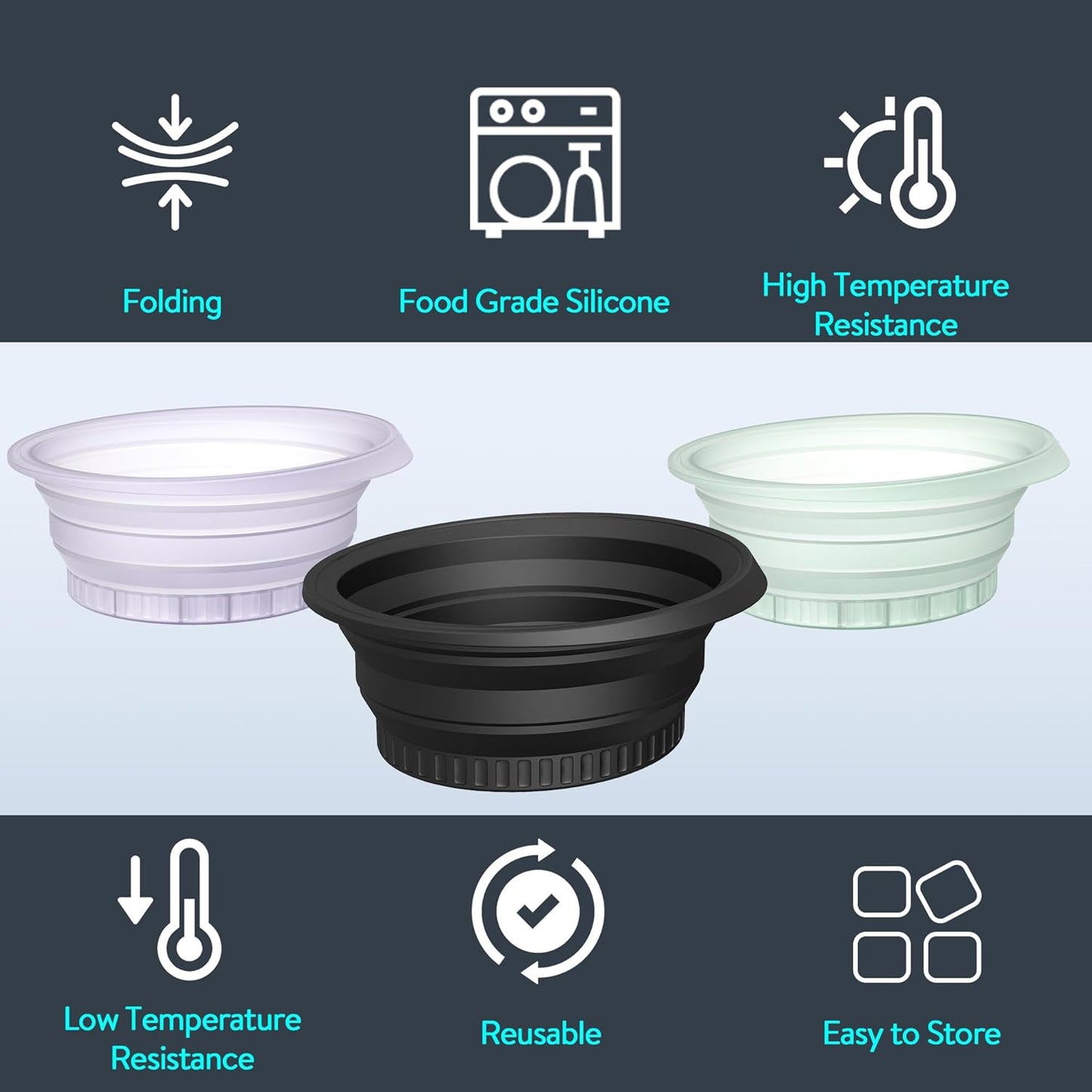 Ergonomic Silicone Facial Ice Bath Bowl