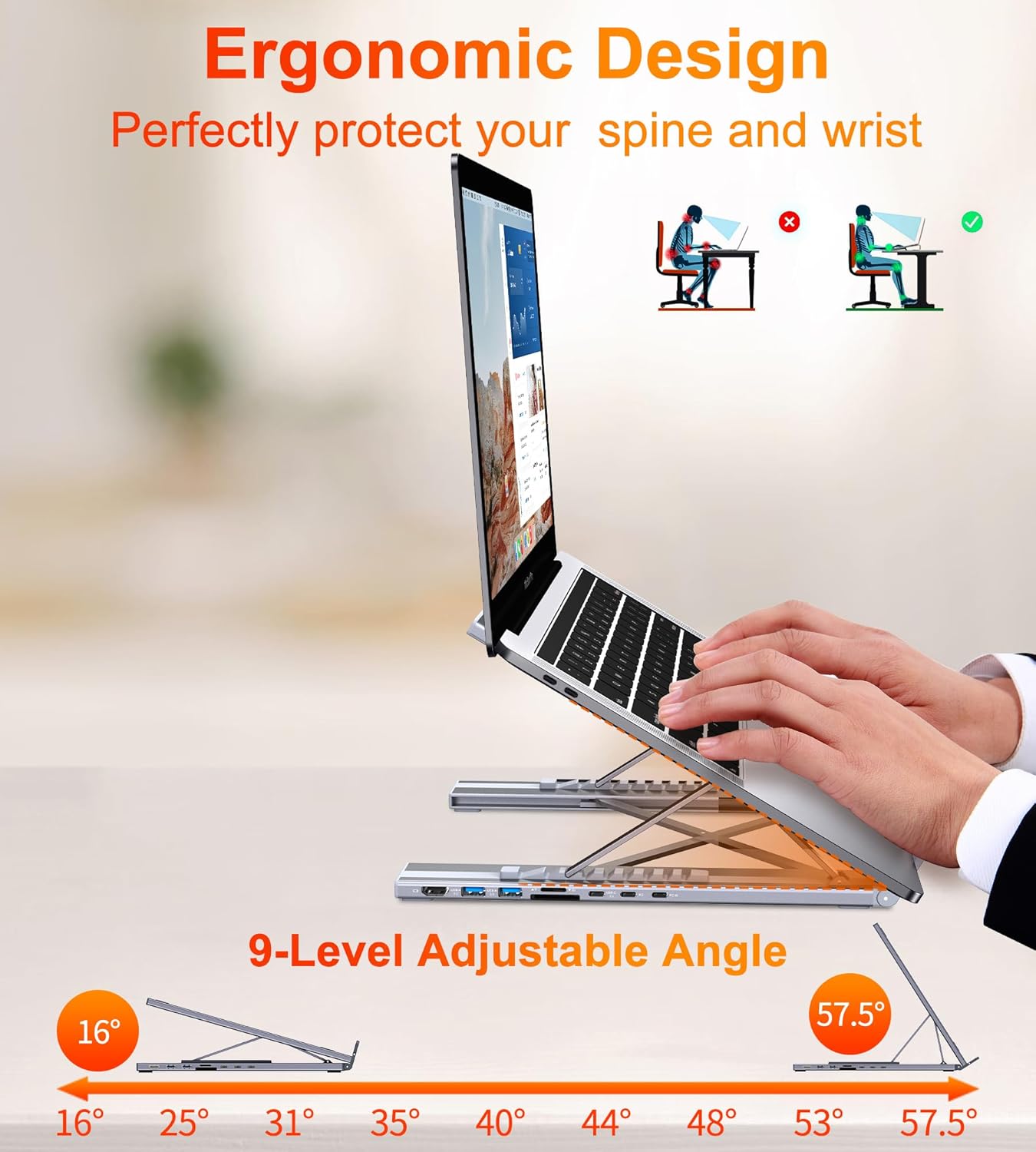 Foldable Adjustable Height Laptop Stand and Tablet Stand. for All Laptops and Tablets