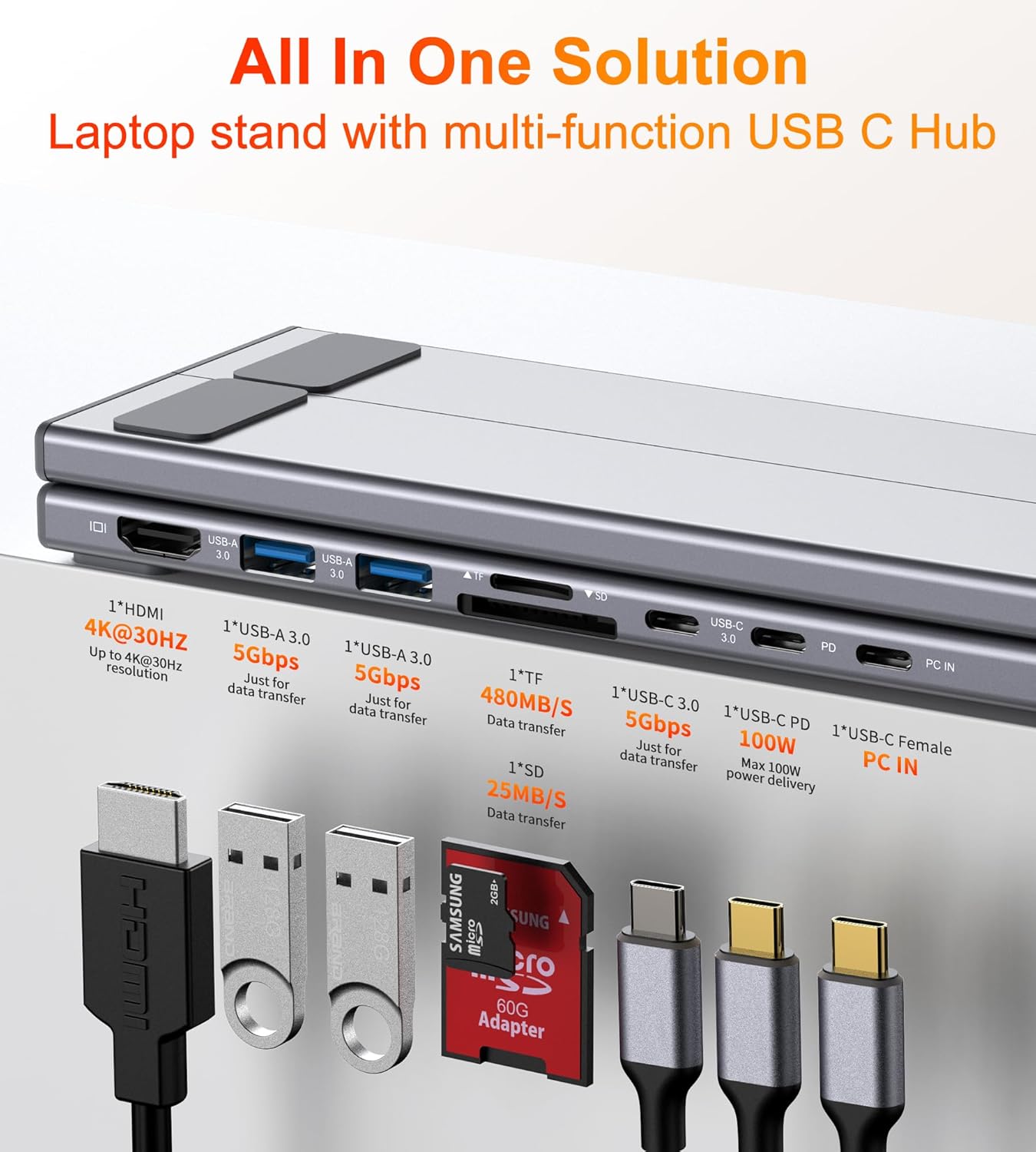 Foldable Adjustable Height Laptop Stand and Tablet Stand. for All Laptops and Tablets
